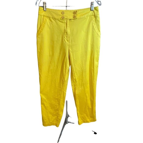 Erin London Yellow Ankle Pants Sz 8 - Picture 1 of 8
